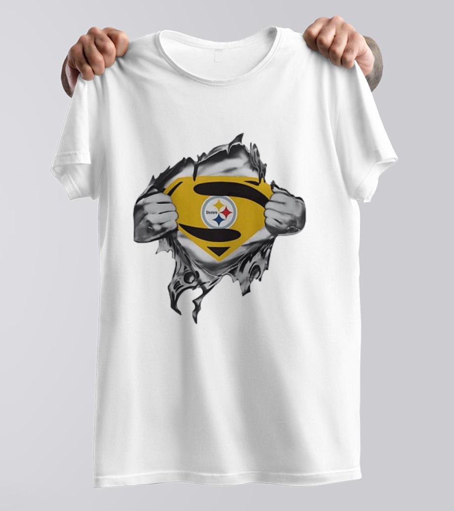 Pittsburgh Steelers Superman Chest Rip T-Shirt
