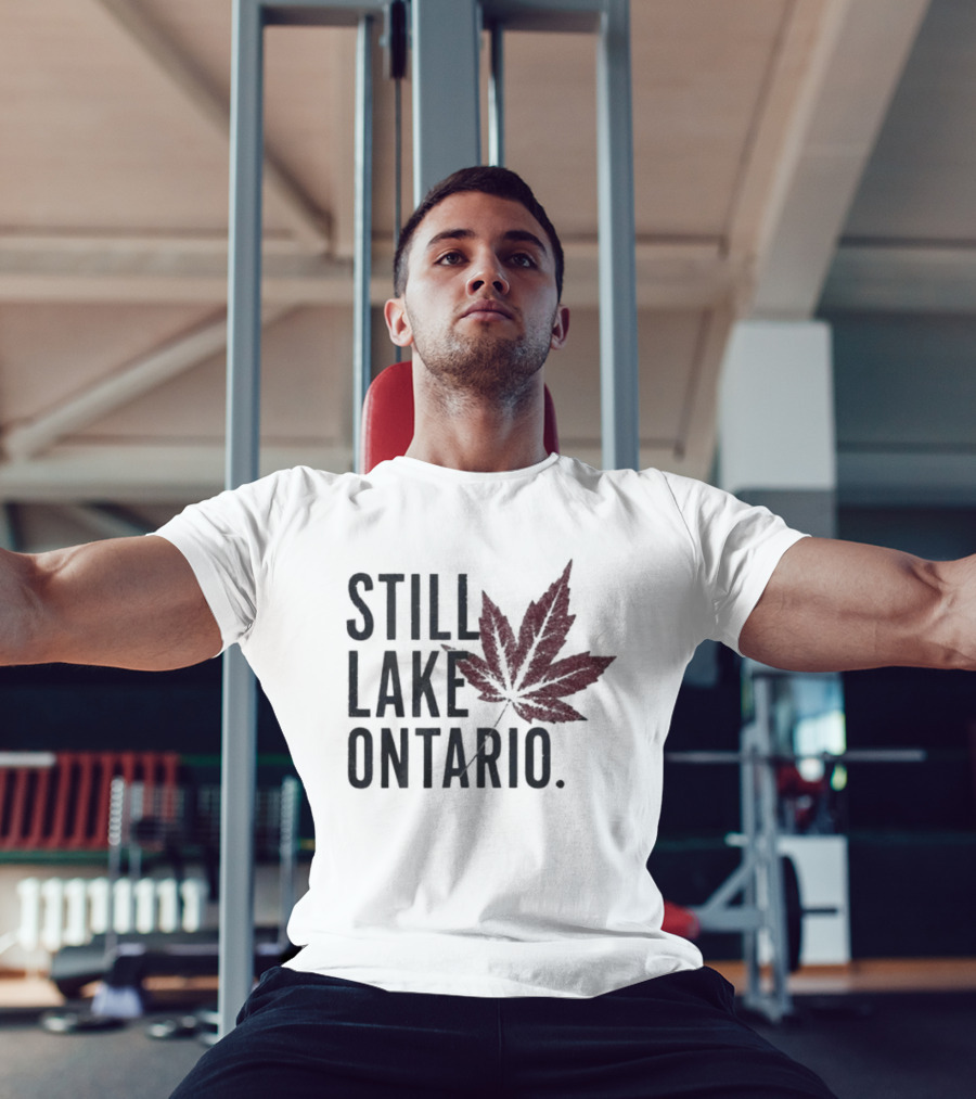Still Lake Ontario Coordinates Great Lakes Maple Leaf T-Shirt