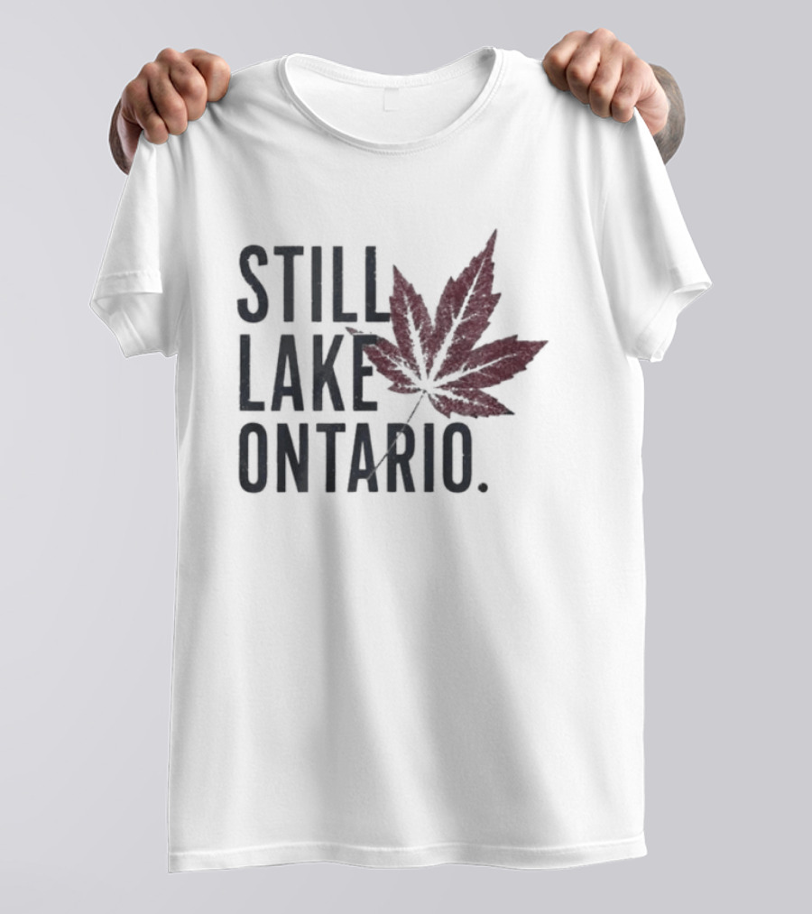 Still Lake Ontario Coordinates Great Lakes Maple Leaf T-Shirt