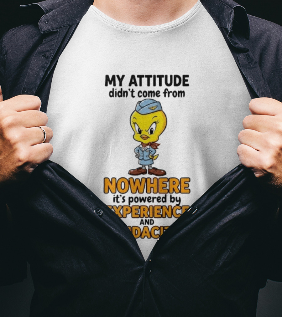 Tweety Bird My Attitude Didn't Come From Nowhere Powered By Experience And Audacity T-Shirt