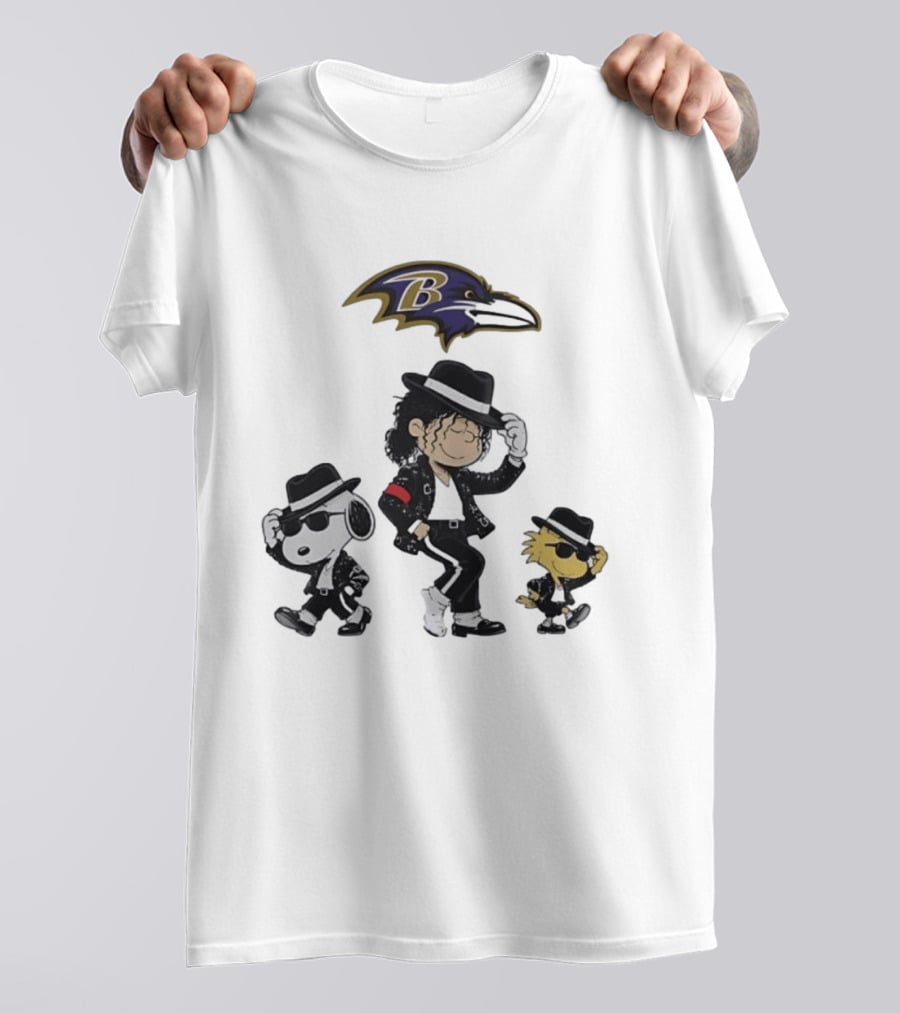 Baltimore Ravens Snoopy Charlie Brown Woodstock Pop Rock Dance T-Shirt