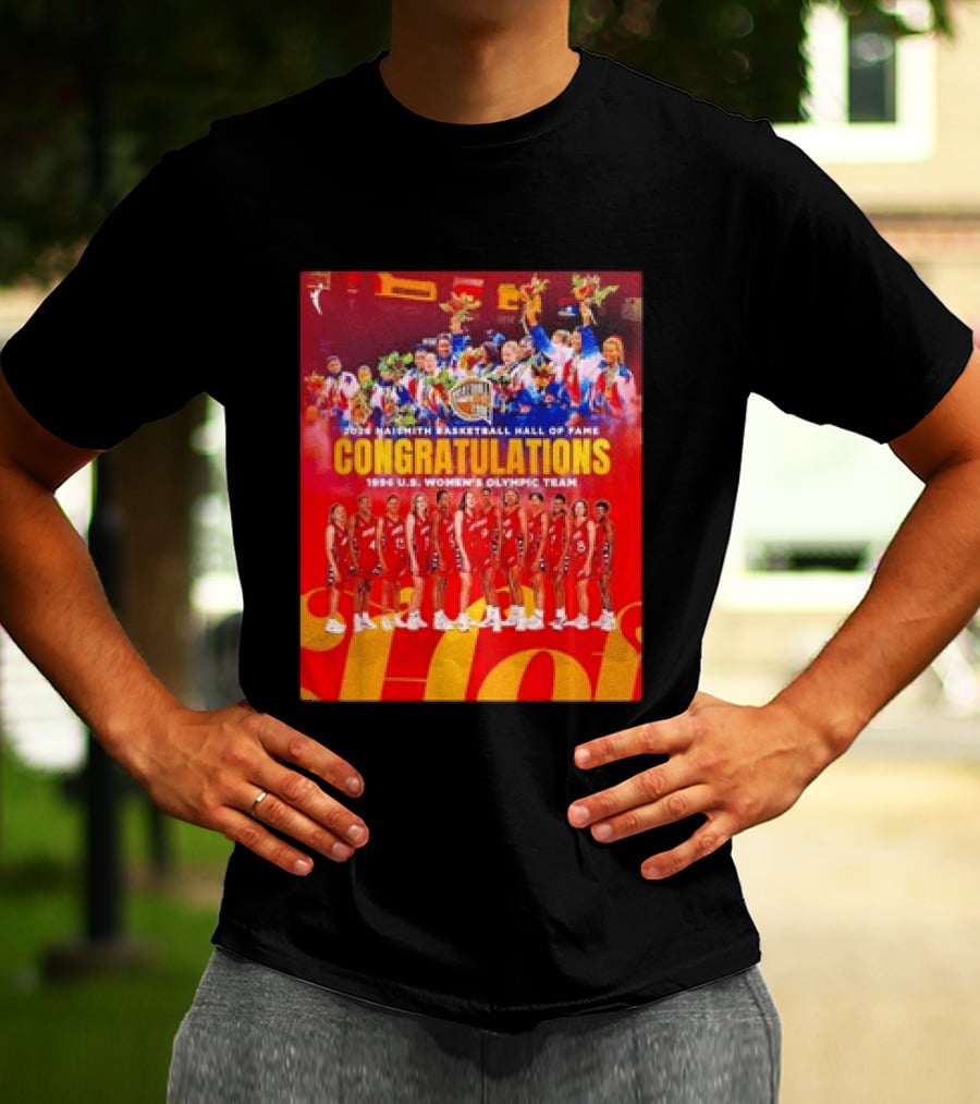 1996 USA Women's National Team Naismith Basketball Hall Of Fame Congratulations 1996 U.S. Women's Olympic Team T-Shirt
