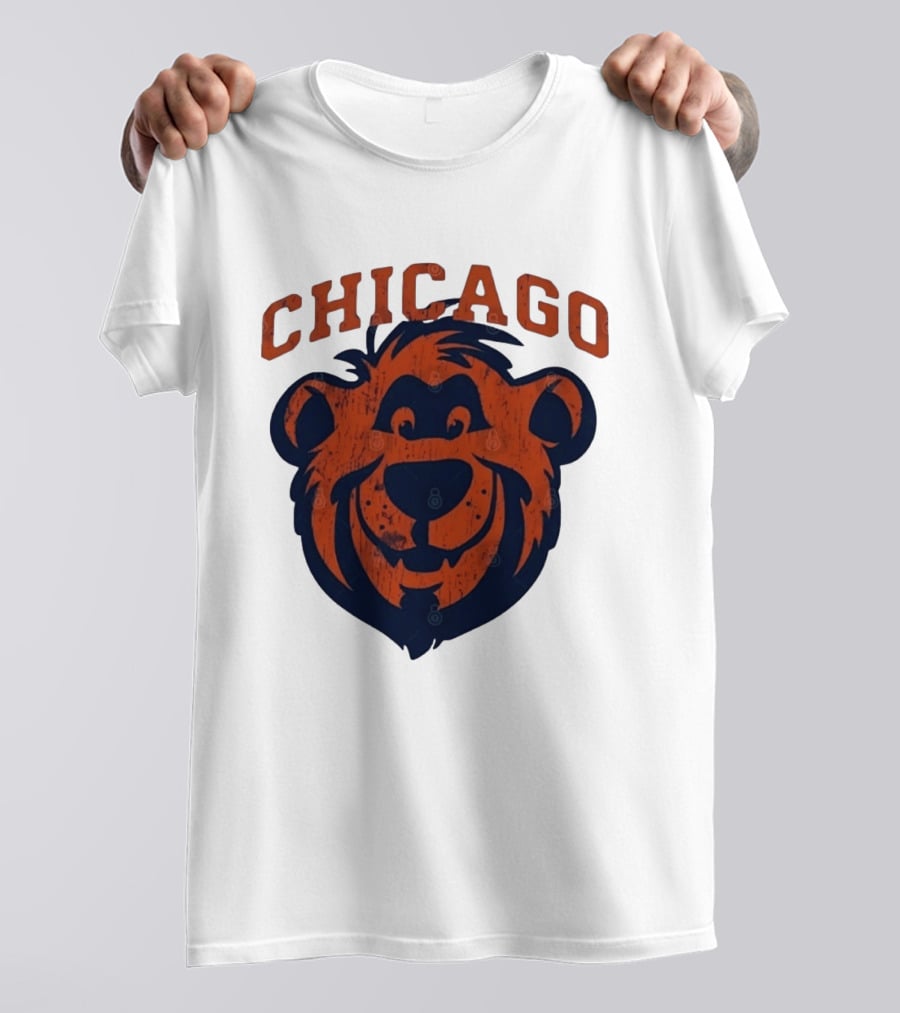 Chicago Bears Distressed Bear Face T-Shirt
