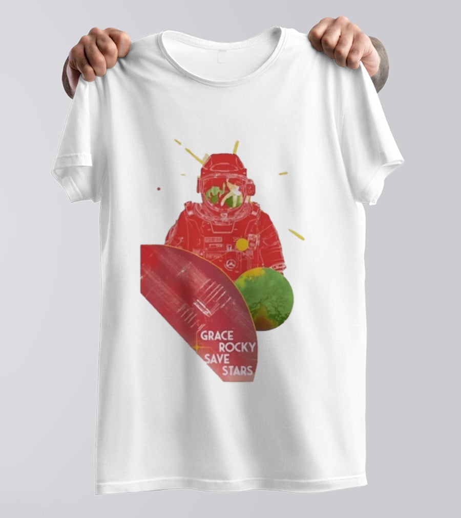 Grace Rocky Save Stars NASA Astronaut Space Adventure T-Shirt