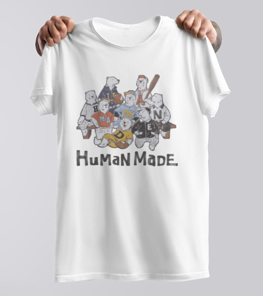 HuMan MaDe Streetwear Baseball Bears Nigo Collection T-Shirt