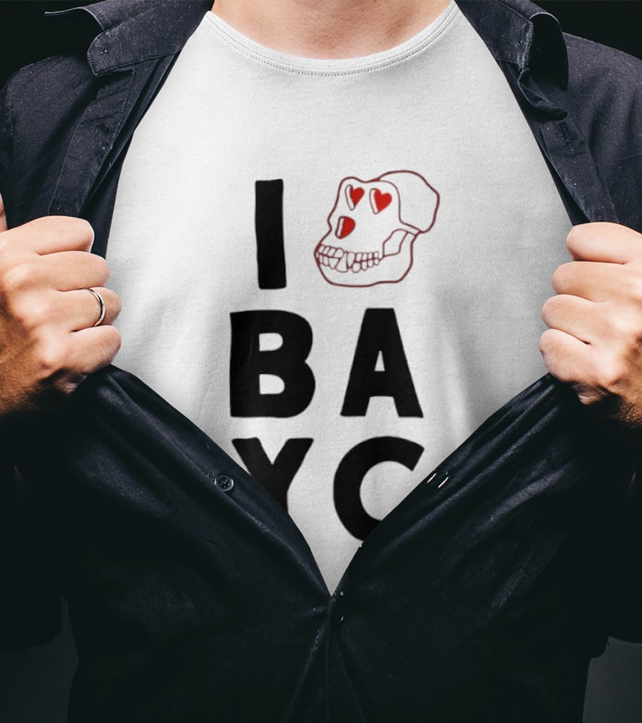 I Love BAYC I Heart Bored Ape Yacht Club NFT Crypto T-Shirt