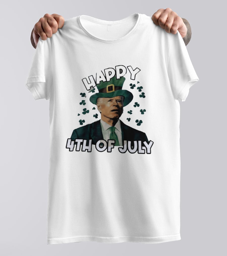 Joe Biden Happy 4th Of July Shamrock Leprechaun T-Shirt