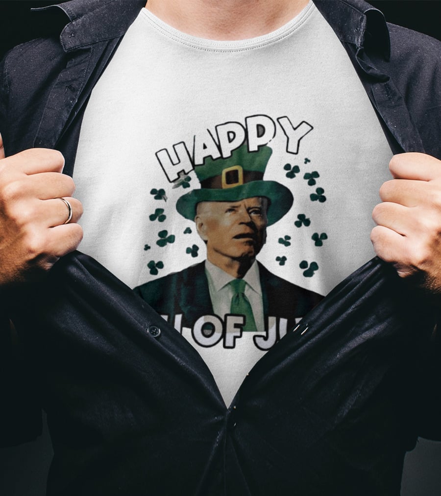 Joe Biden Happy 4th Of July Shamrock Leprechaun T-Shirt