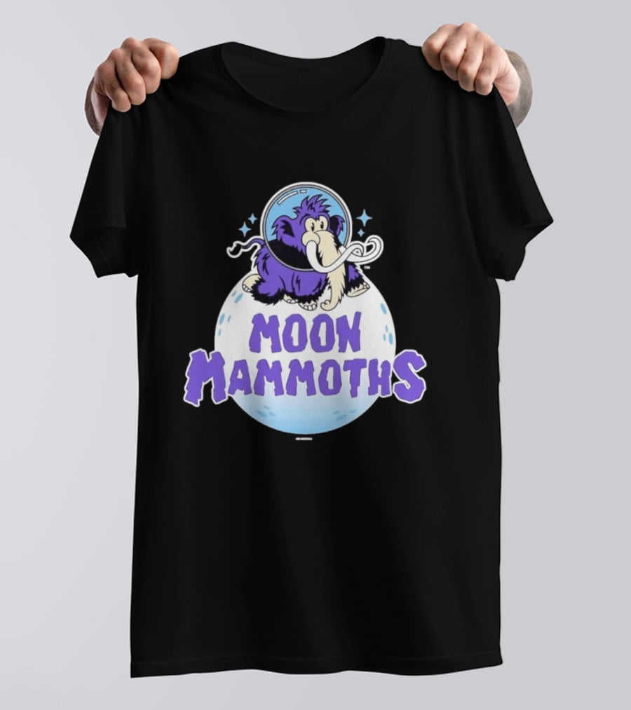 Moon Mammoths Purple Space Elephant Creature Astronaut T-Shirt