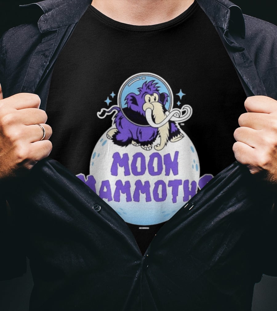 Moon Mammoths Purple Space Elephant Creature Astronaut T-Shirt