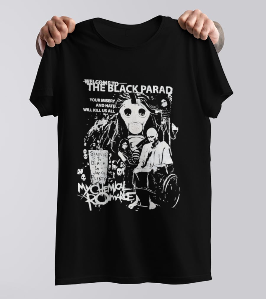 My Chemical Romance The Black Parade Tour Souvenir Mask Skeleton T-Shirt