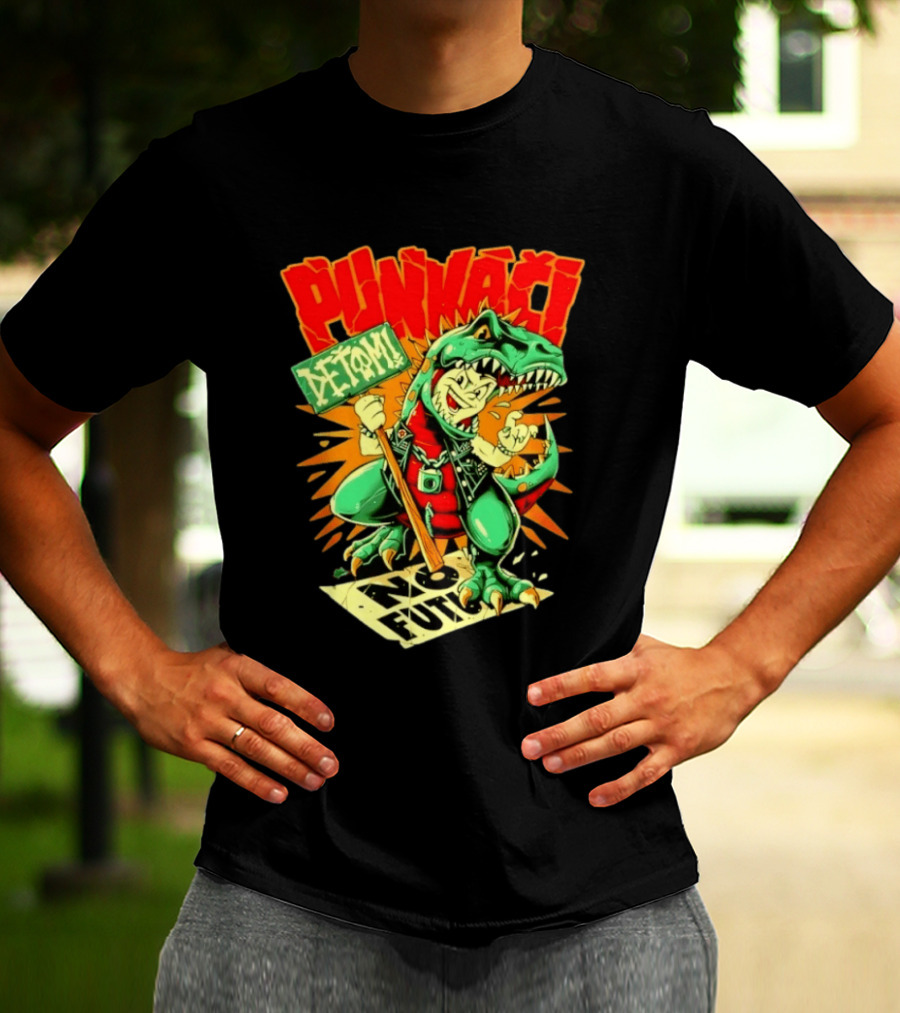 Punkači Deťomi No Future Dinosaur Punk Rock Rebellion T-Shirt