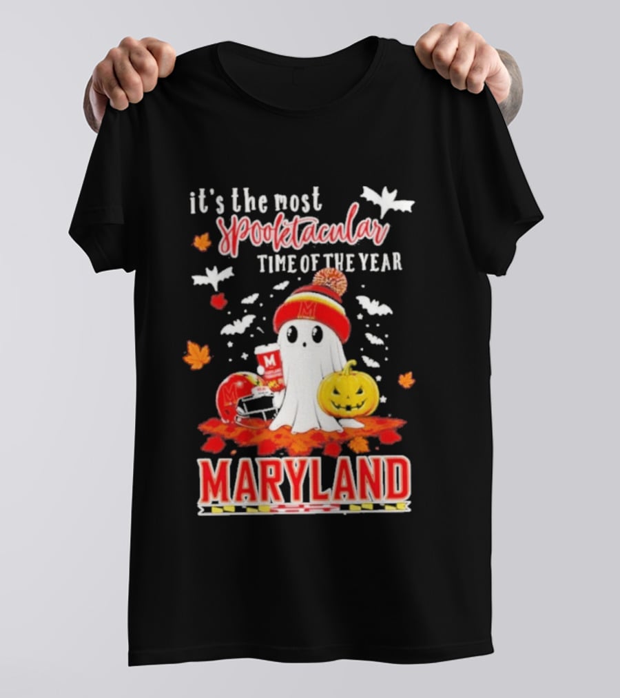 Maryland Terrapins Halloween 2026 Most Spooktacular Time Of The Year Ghost T-Shirt
