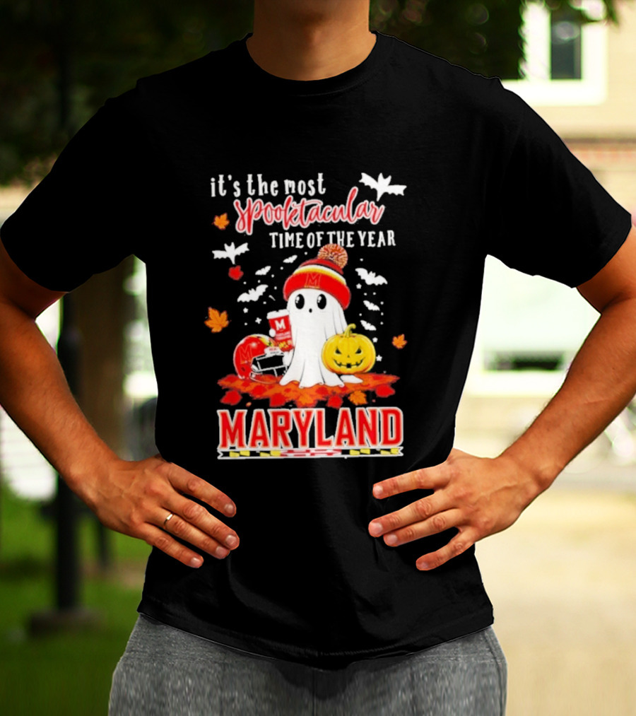 Maryland Terrapins Halloween 2026 Most Spooktacular Time Of The Year Ghost T-Shirt