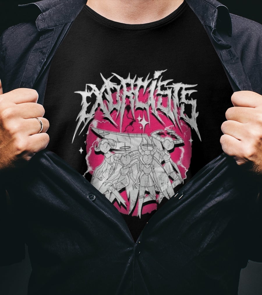 Exorcist Hazbin Hotel Metal Style Adam Lute T-Shirt