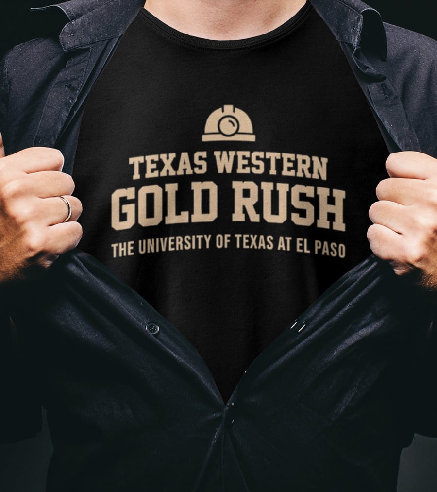 Texas Western Gold Rush The University Of Texas At El Paso Helmet T-Shirt