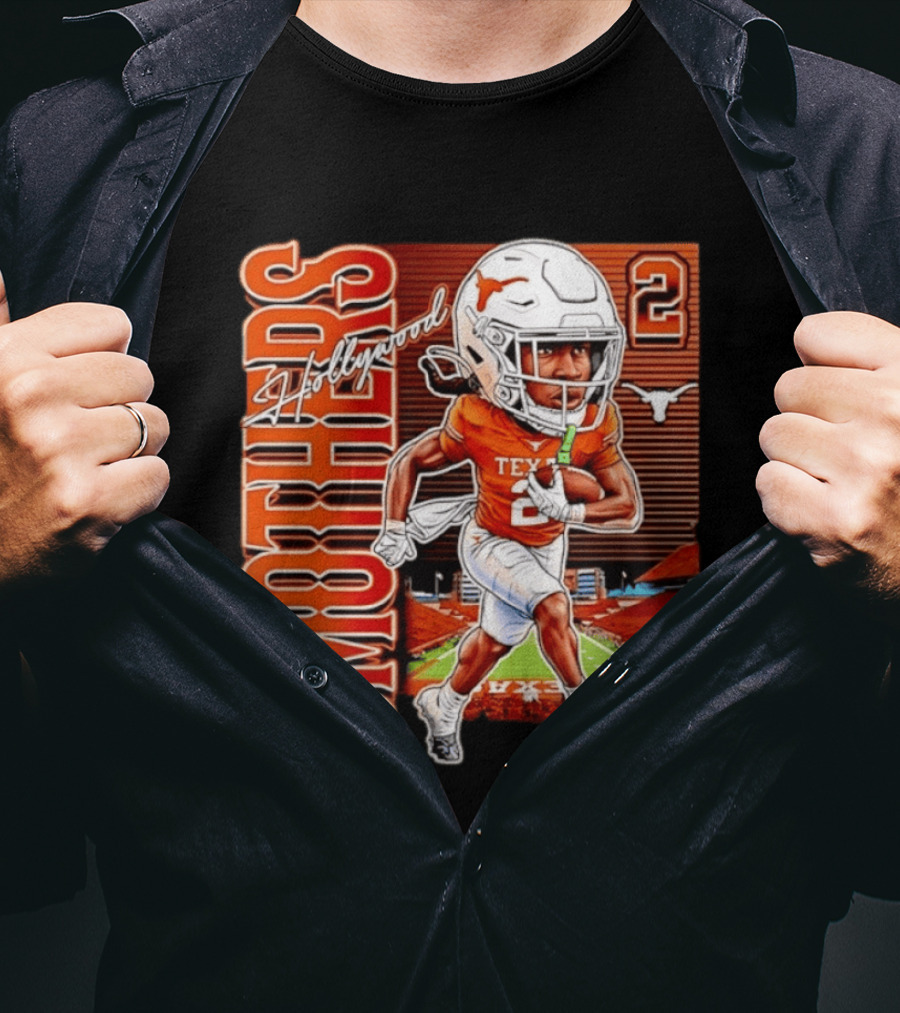 Hollywood Smothers Texas Longhorns Number 2 Football Player Action T-Shirt