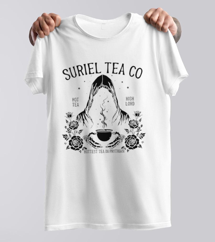 Suriel Tea Co Hot Tea High Lord Hottest Tea In Prythian Floral Hooded Figure T-Shirt