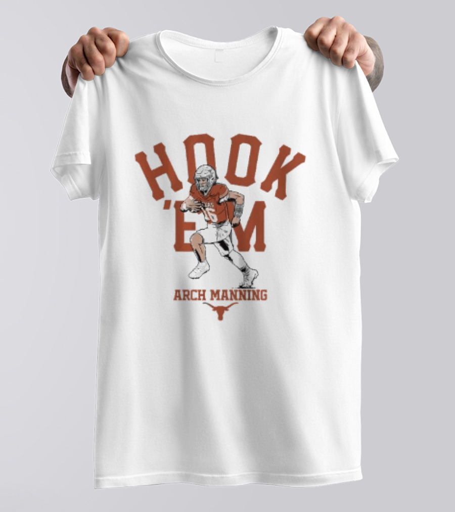 Texas Longhorns Hook 'Em Arch Manning Football T-Shirt