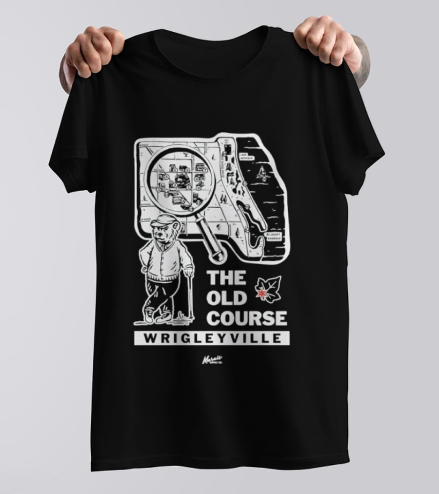 The Old Course Chicago Map Wrigleyville Baseball Landmark T-Shirt