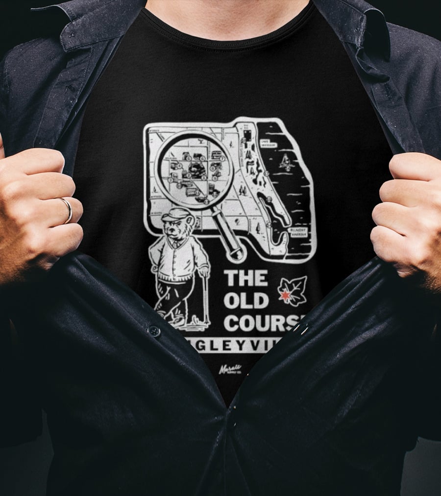 The Old Course Chicago Map Wrigleyville Baseball Landmark T-Shirt