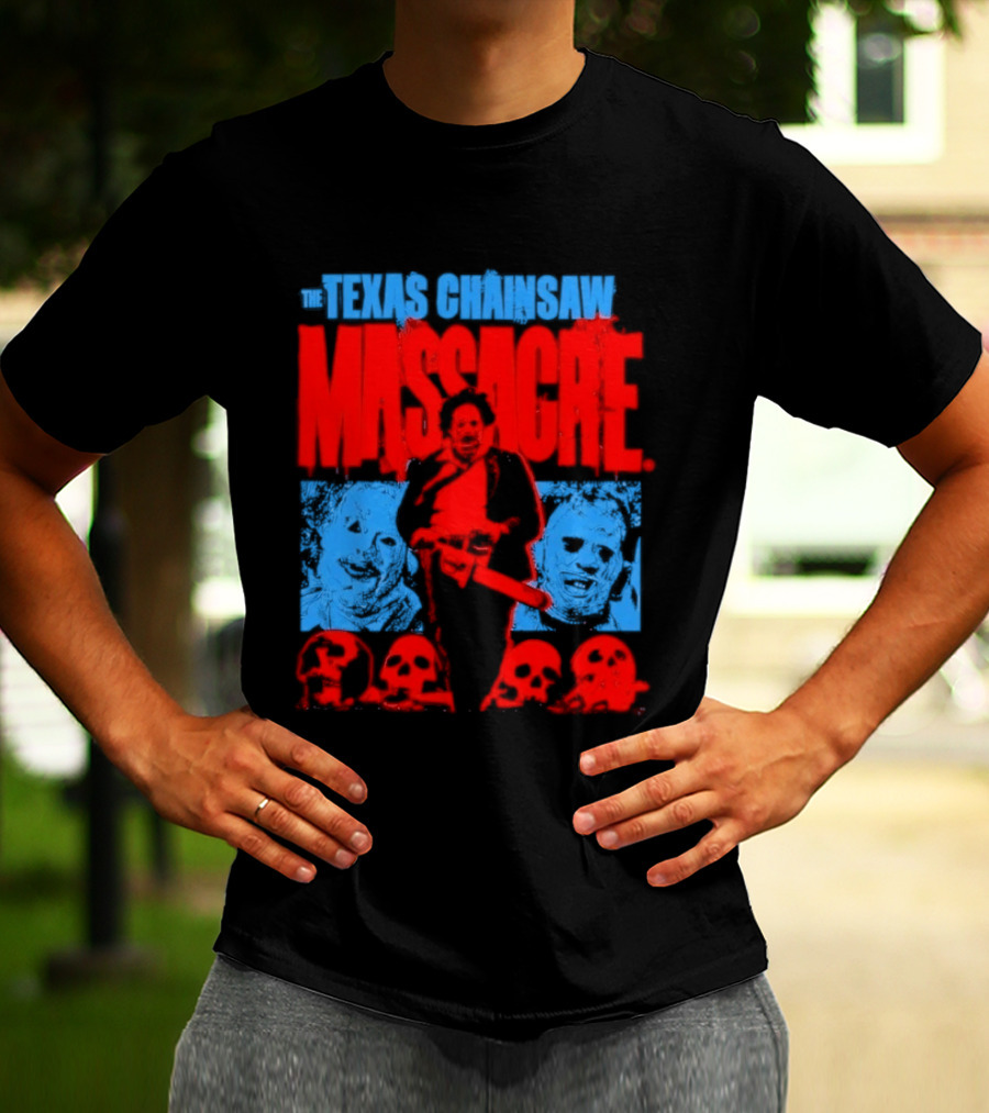 The Texas Chainsaw Massacre Leatherface Horror Movie Skulls Scene T-Shirt