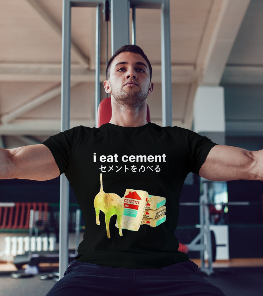 I Eat Cement Cat Meme Cursed T-Shirt