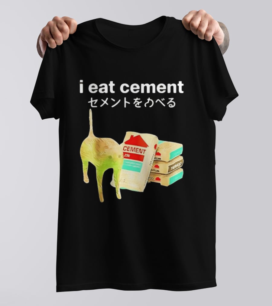 I Eat Cement Cat Meme Cursed T-Shirt