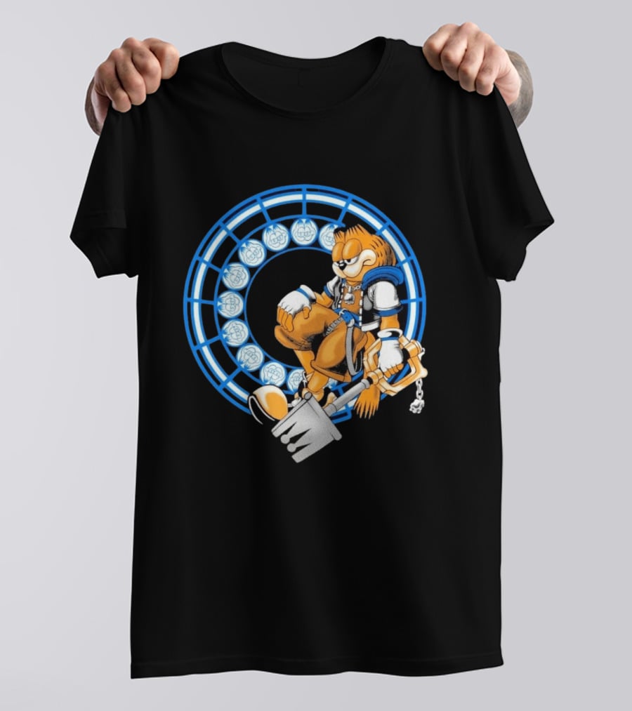 Just Another Heartless Monday Yetee Crossover With Keyblade Wielding Garfiend And Cool Blue Circles T-Shirt