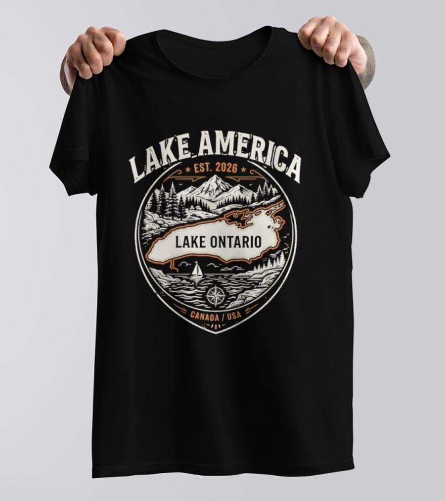 Lake America Est 2026 Lake Ontario Canada USA Scenic T-Shirt