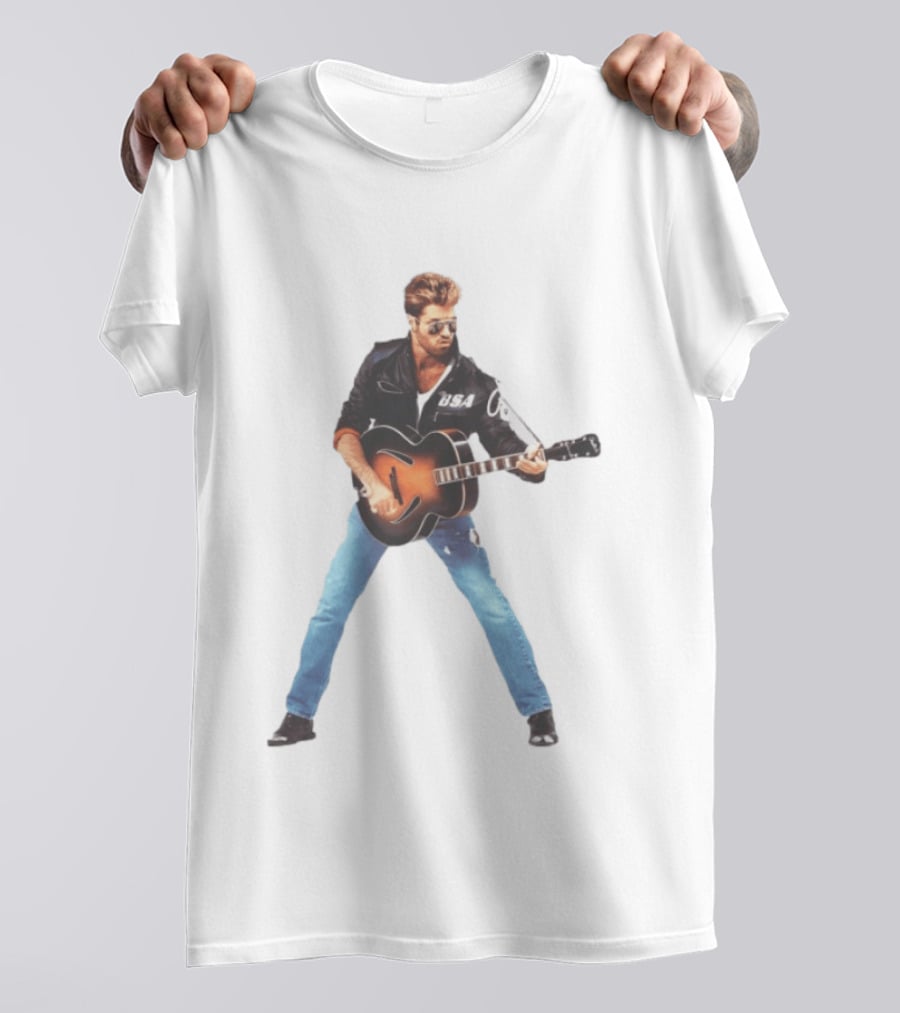 George Michael Faith Tour 1988 USA Guitar Jacket T-Shirt