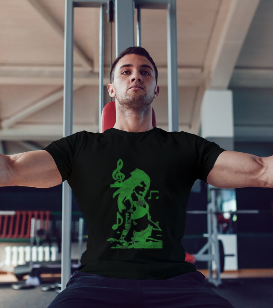 6Arelyhuman Store Digital Dancer Binary Musical Vibe T-Shirt