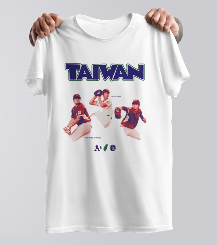 Taiwan Baseball Players Heritage With Taiwan Athletics And Baseball Federation Logos T-Shirt