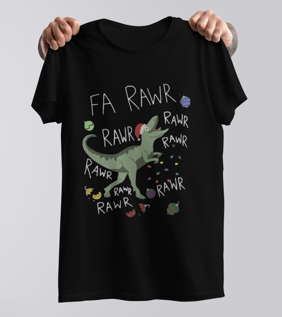Santa Dinosaur Rex Fa Rawr Rawr Rawr Christmas Holiday T-Shirt