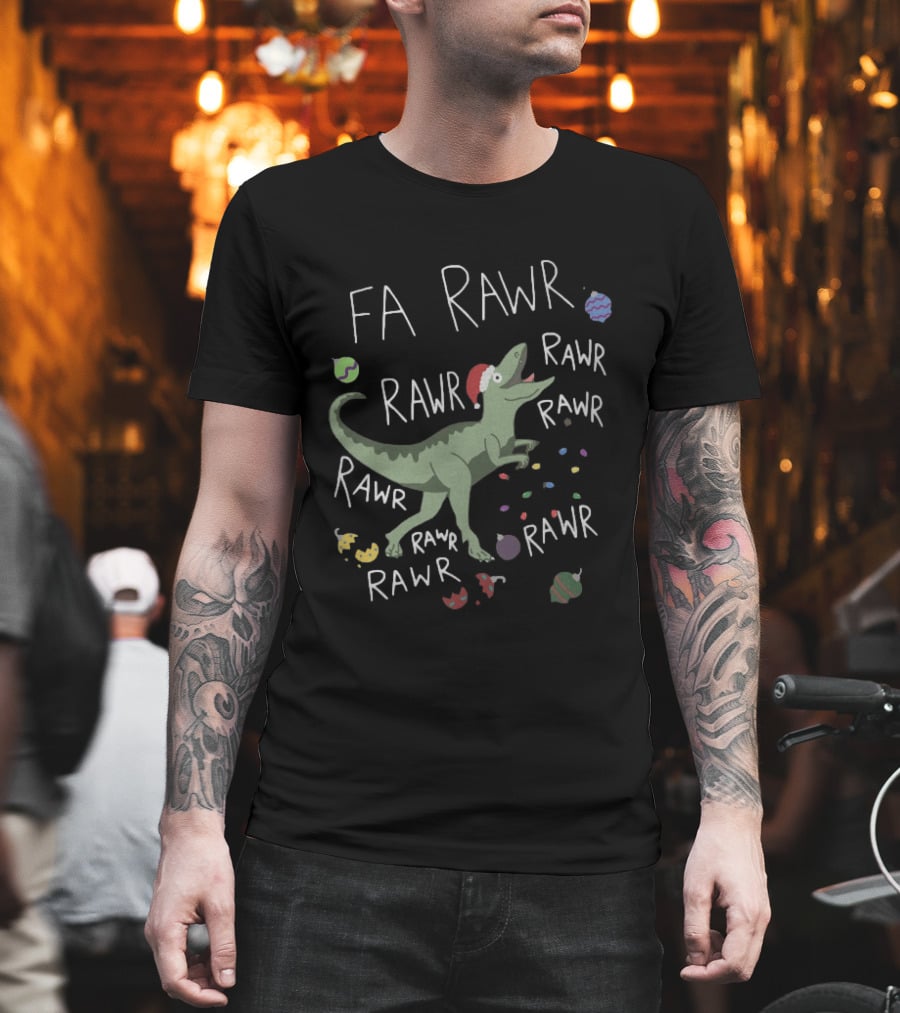 Santa Dinosaur Rex Fa Rawr Rawr Rawr Christmas Holiday T-Shirt