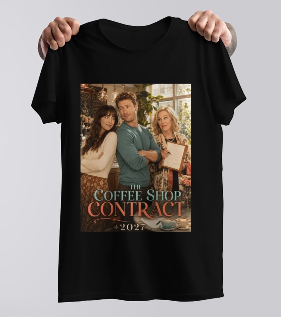 The Coffee Shop Contract 2027 Cozy Romantic Comedy Scene T-Shirt