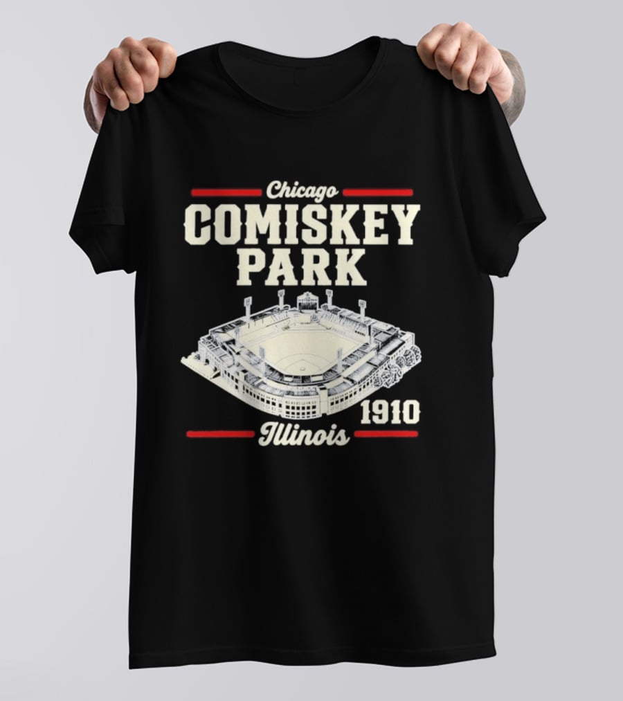 Chicago Comiskey Park 1910 Illinois Historic Baseball Stadium T-Shirt