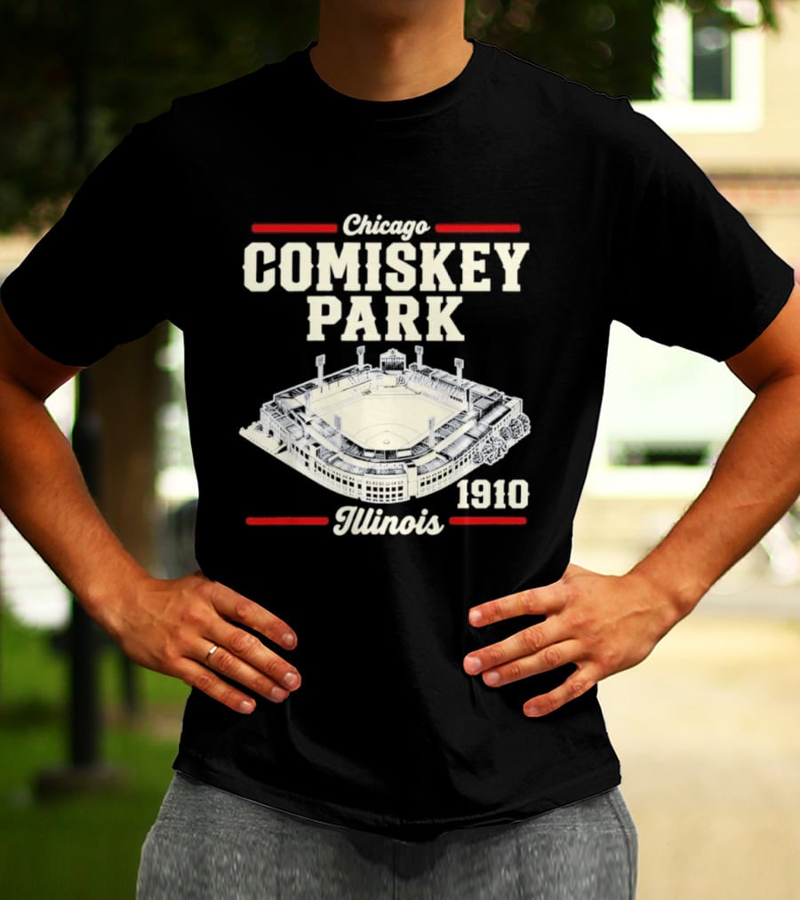 Chicago Comiskey Park 1910 Illinois Historic Baseball Stadium T-Shirt