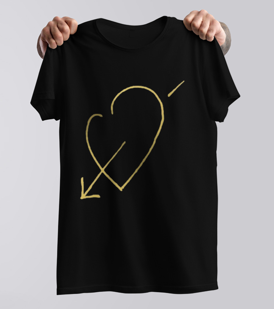 George Michael Store Faith Tour Heart Black Gold Arrow T-Shirt