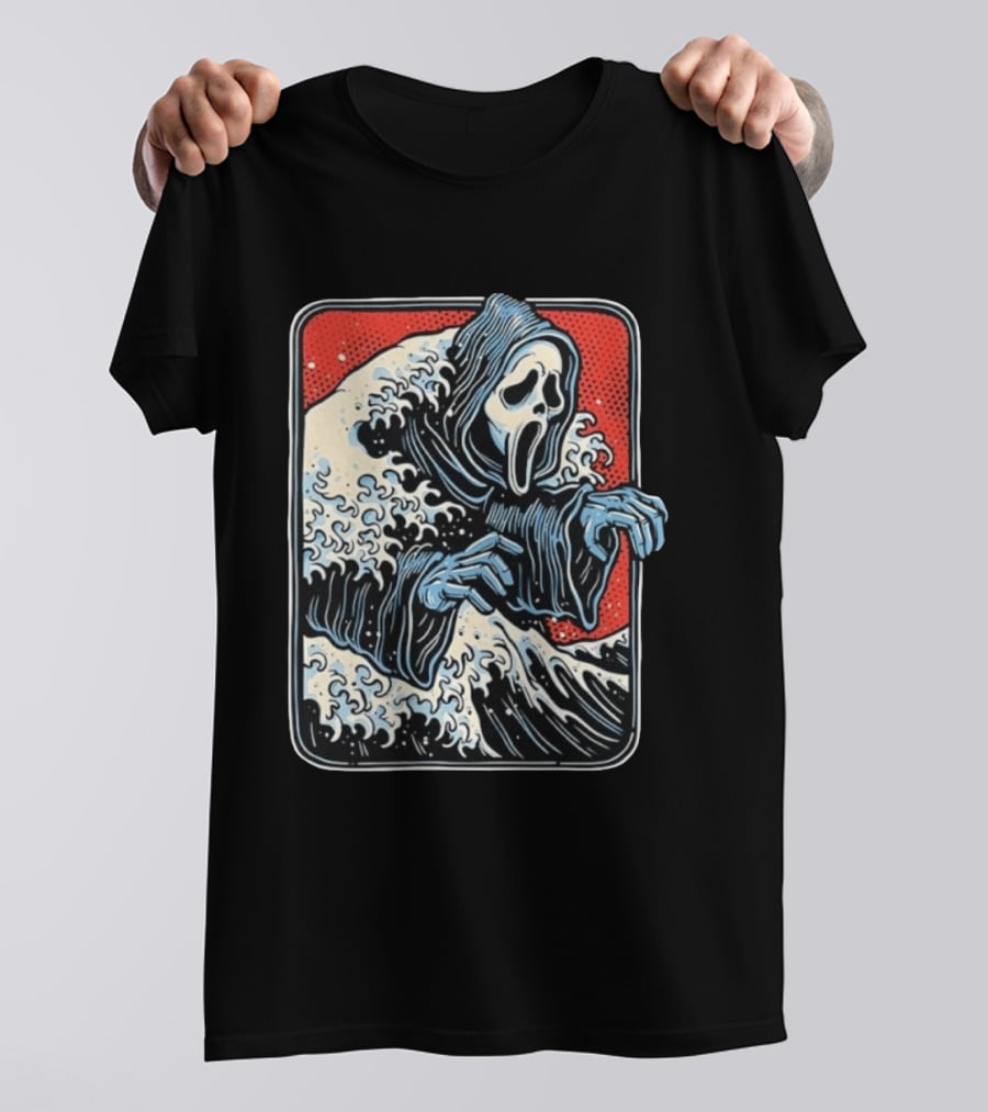 Ghostface The Great Wave Halftone Scream T-Shirt