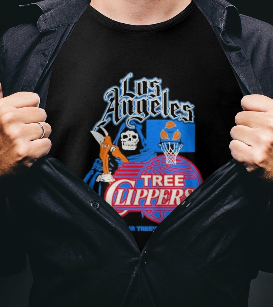 Los Angeles Tree Clippers Grim Reaper Basketball We'll Clip Your Tree's Aspirations T-Shirt