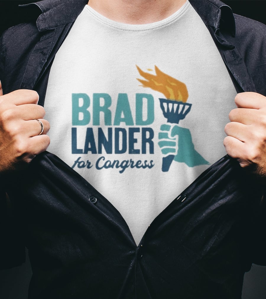 Brad Lander For Congress Torch T-Shirt