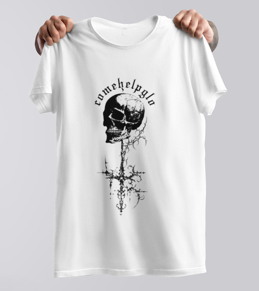 Comehelpglo Gothic Skull Tour T-Shirt