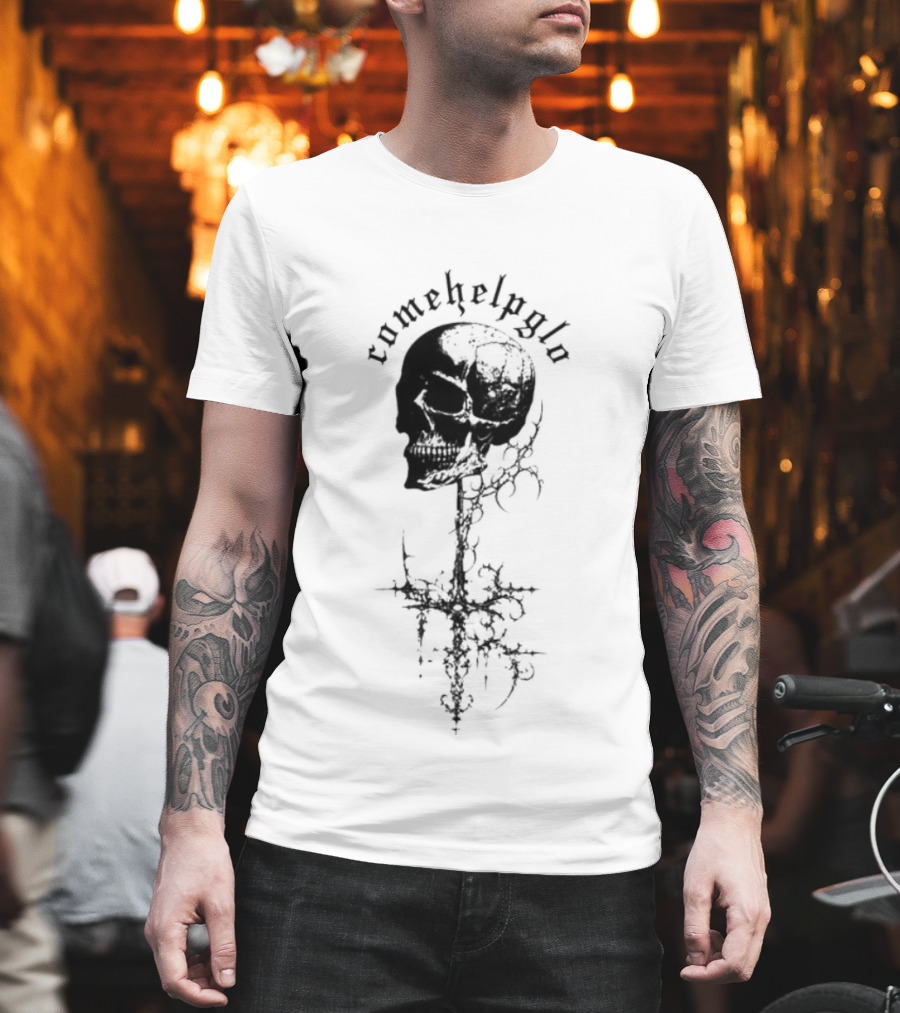 Comehelpglo Gothic Skull Tour T-Shirt