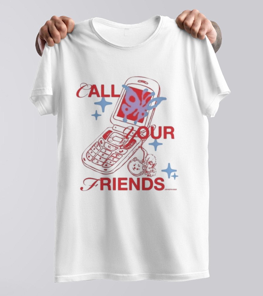 Call Your Friends Butterfly Flip Phone Stars T-Shirt