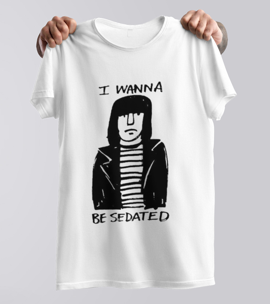 I Wanna Be Sedated Striped Jacket Character Sketch T-Shirt