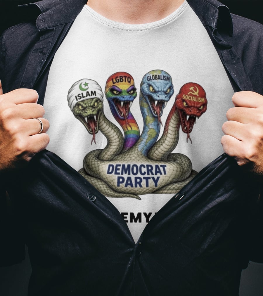 Democrat Party The Enemy Within Islam LGBTQ Globalism Socialism Wake Up America T-Shirt