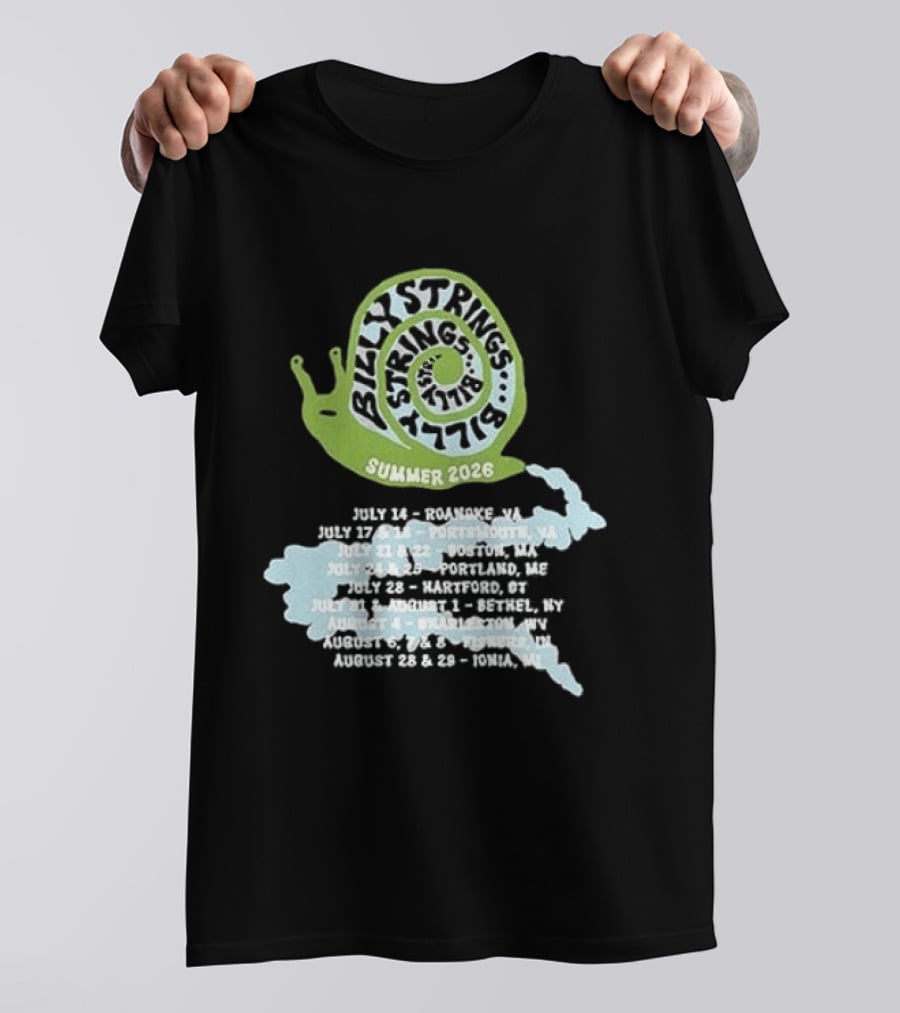 Billy Strings Summer 2026 Snail Tour Dates July August Schedule T-Shirt