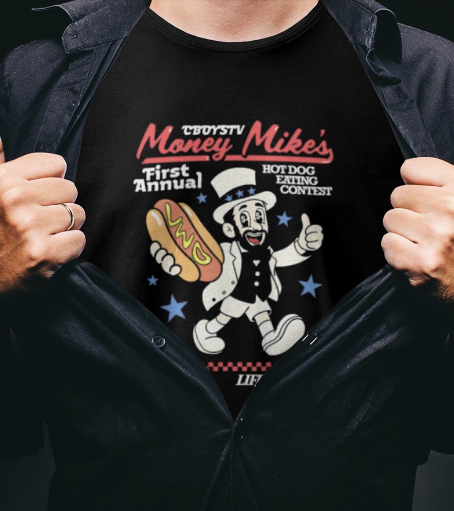 Cboystv Money Mikes First Annual Hotdog Eating Contest Live Wide Open T-Shirt