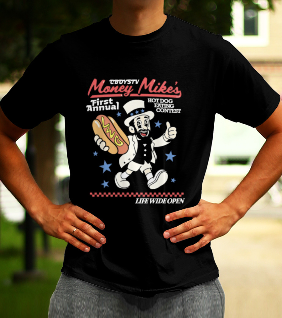 Cboystv Money Mikes First Annual Hotdog Eating Contest Live Wide Open T-Shirt